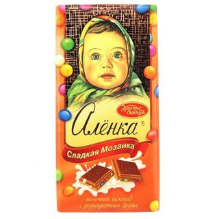 Шоколад молочный Красный Октябрь Аленка сладкая мозаика с разноцветными драже 87г
